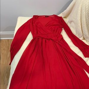 Long red dress,  for a special event.
